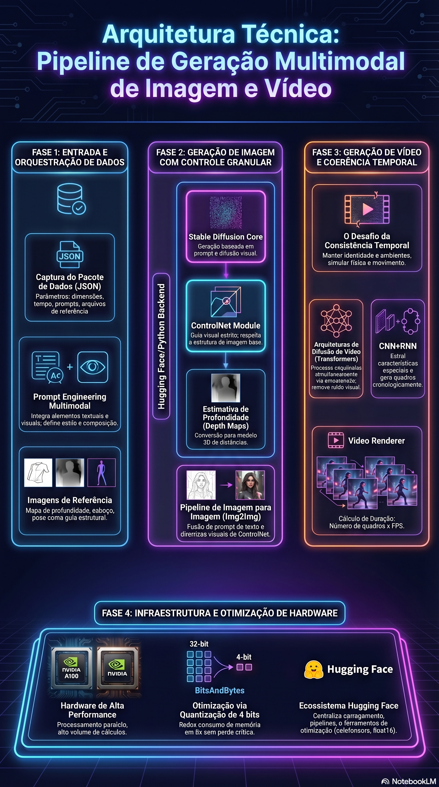Pipeline de geração multimodal de imagem e vídeo